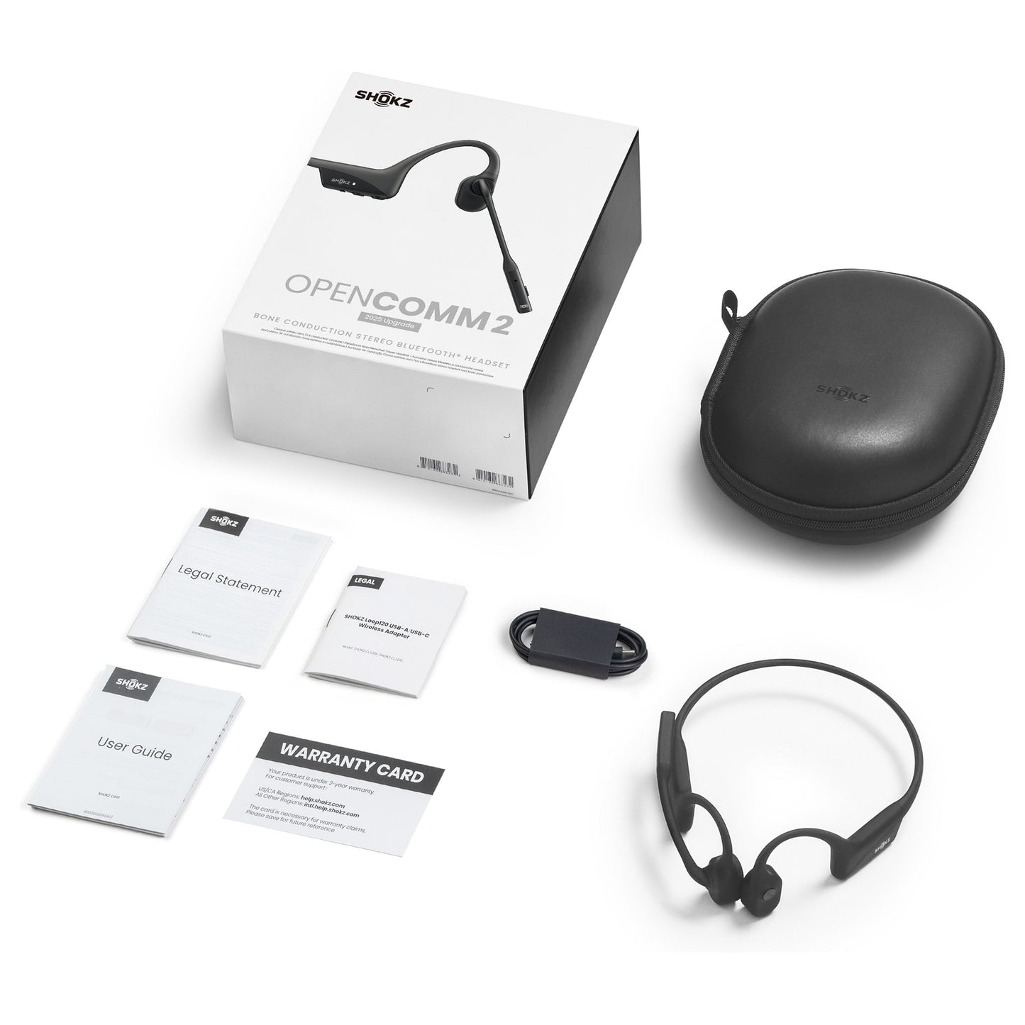 SHOKZ OPENCOMM2 Bluetooth Knochenschall Headset USB C Port