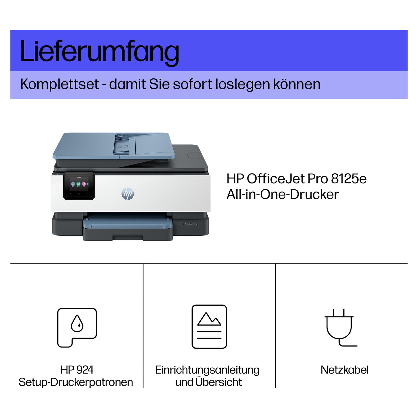 HP OfficeJet Pro 8125e Drucker Scanner Kopierer LAN WLAN Instant Ink