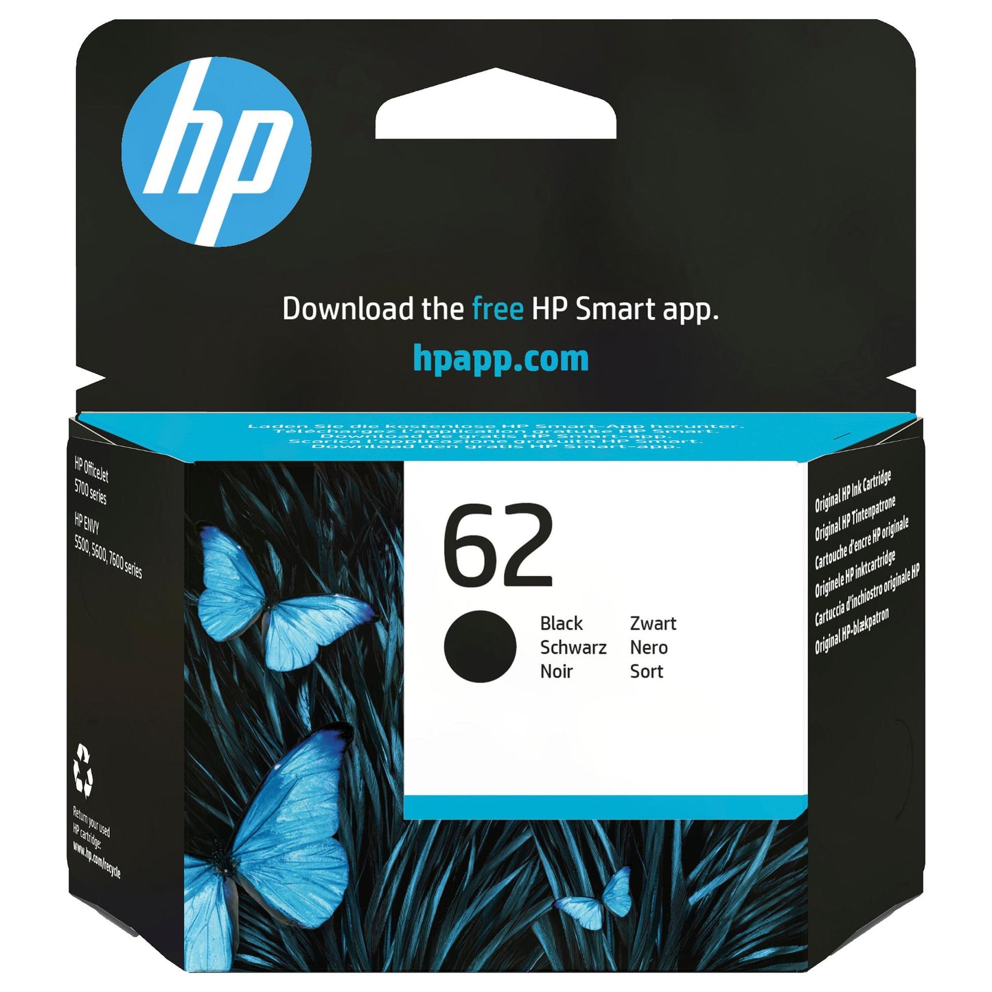 HP 62 BLACK ORIGINAL INK