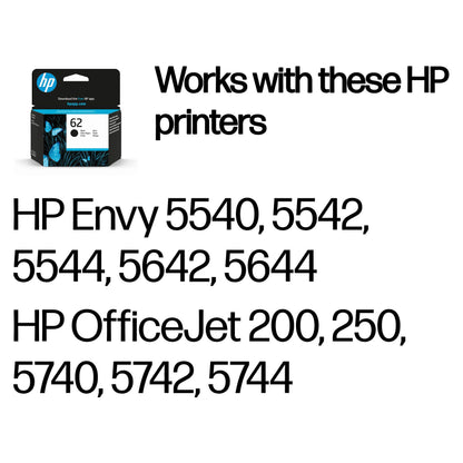 HP 62 BLACK ORIGINAL INK
