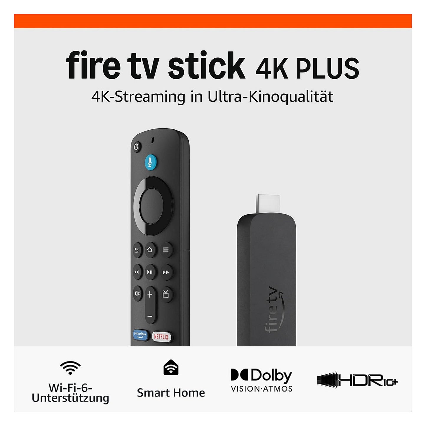 Amazon Fire TV Stick 4K Plus mit Unterstützung für Wi-Fi 6 sowie Streaming in Dolby Vision/Atmos und HDR10+