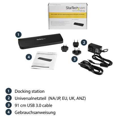 D StarTech DUAL VIDEO USB 3.0 LAPTOP DOCK