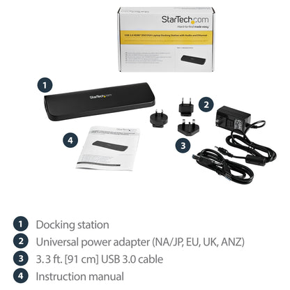 D StarTech DUAL VIDEO USB 3.0 LAPTOP DOCK