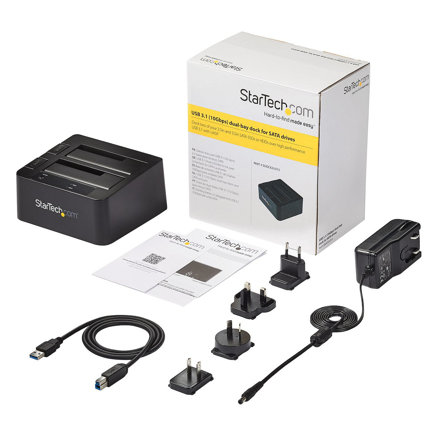 D StarTech USB 3.1 GEN 2 DUAL-BAY DOCK