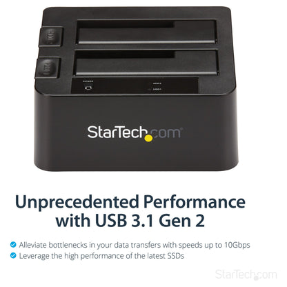D StarTech USB 3.1 GEN 2 DUAL-BAY DOCK