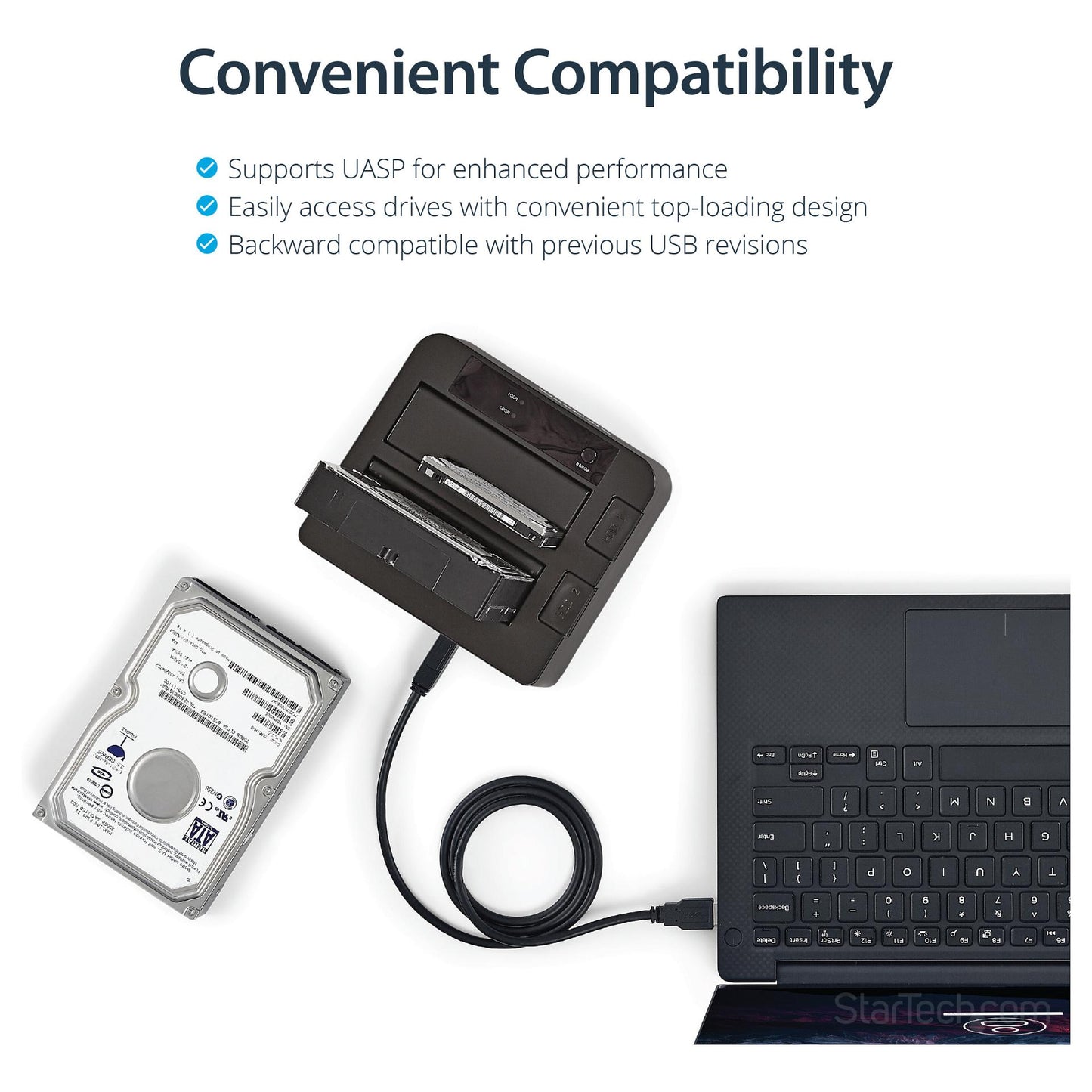 D StarTech USB 3.1 GEN 2 DUAL-BAY DOCK