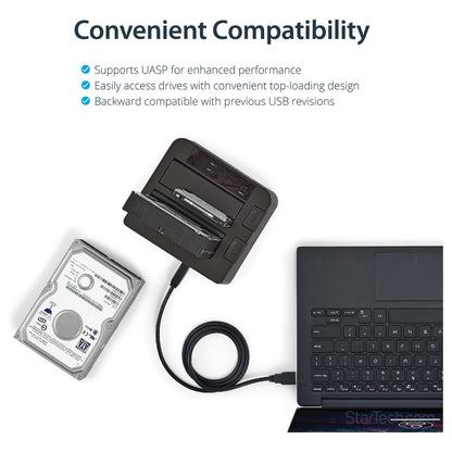 D StarTech USB 3.1 GEN 2 DUAL-BAY DOCK