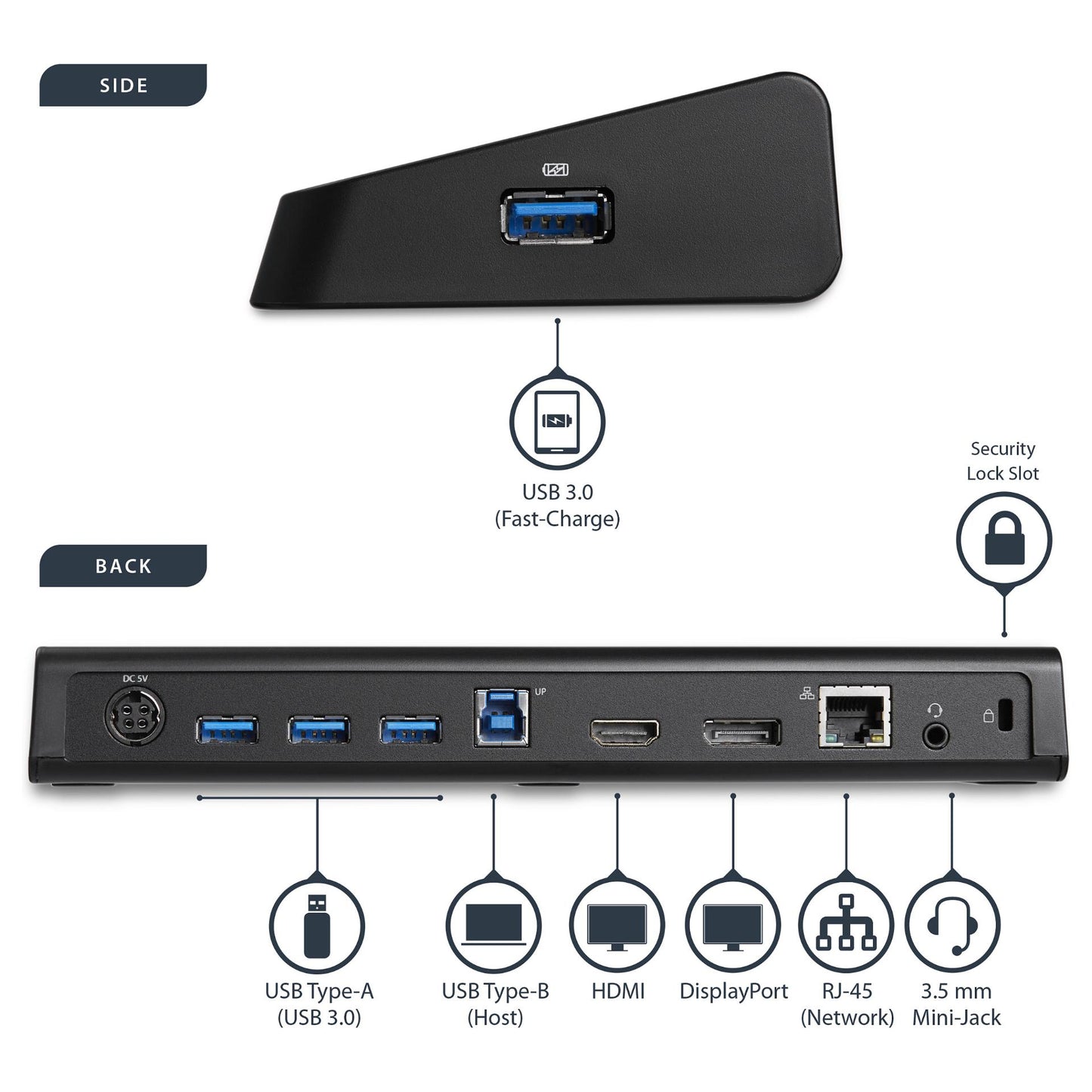 D StarTech USB3 4K LAPTOP DOCKING STATION