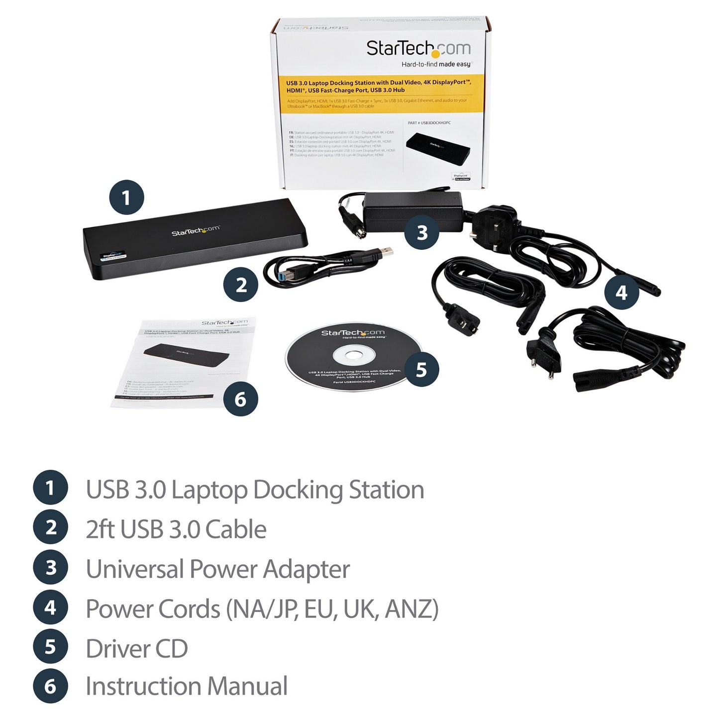 D StarTech USB3 4K LAPTOP DOCKING STATION