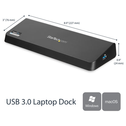 D StarTech USB3 4K LAPTOP DOCKING STATION