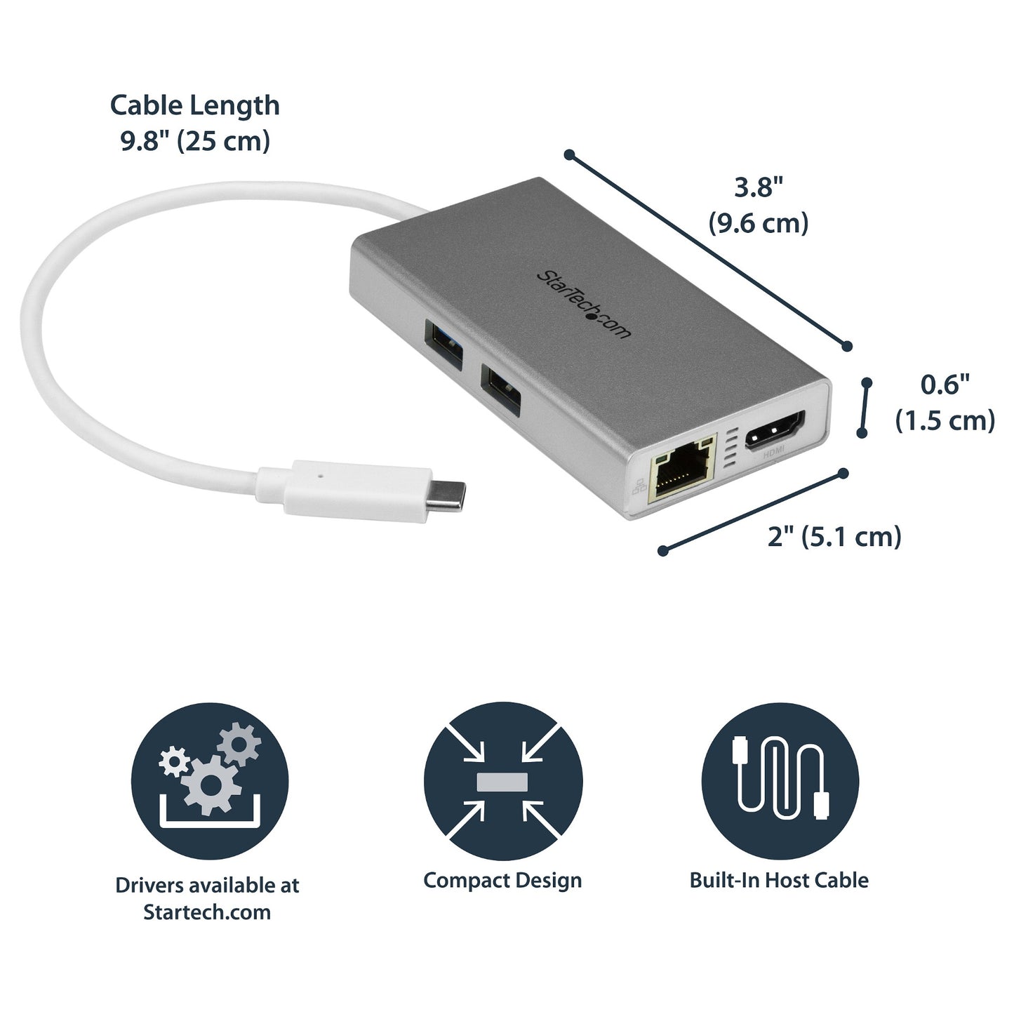 D StarTech USB-C ADAPTER MULTIPORT