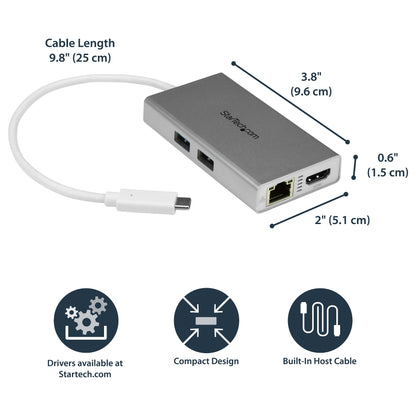 D StarTech USB-C ADAPTER MULTIPORT