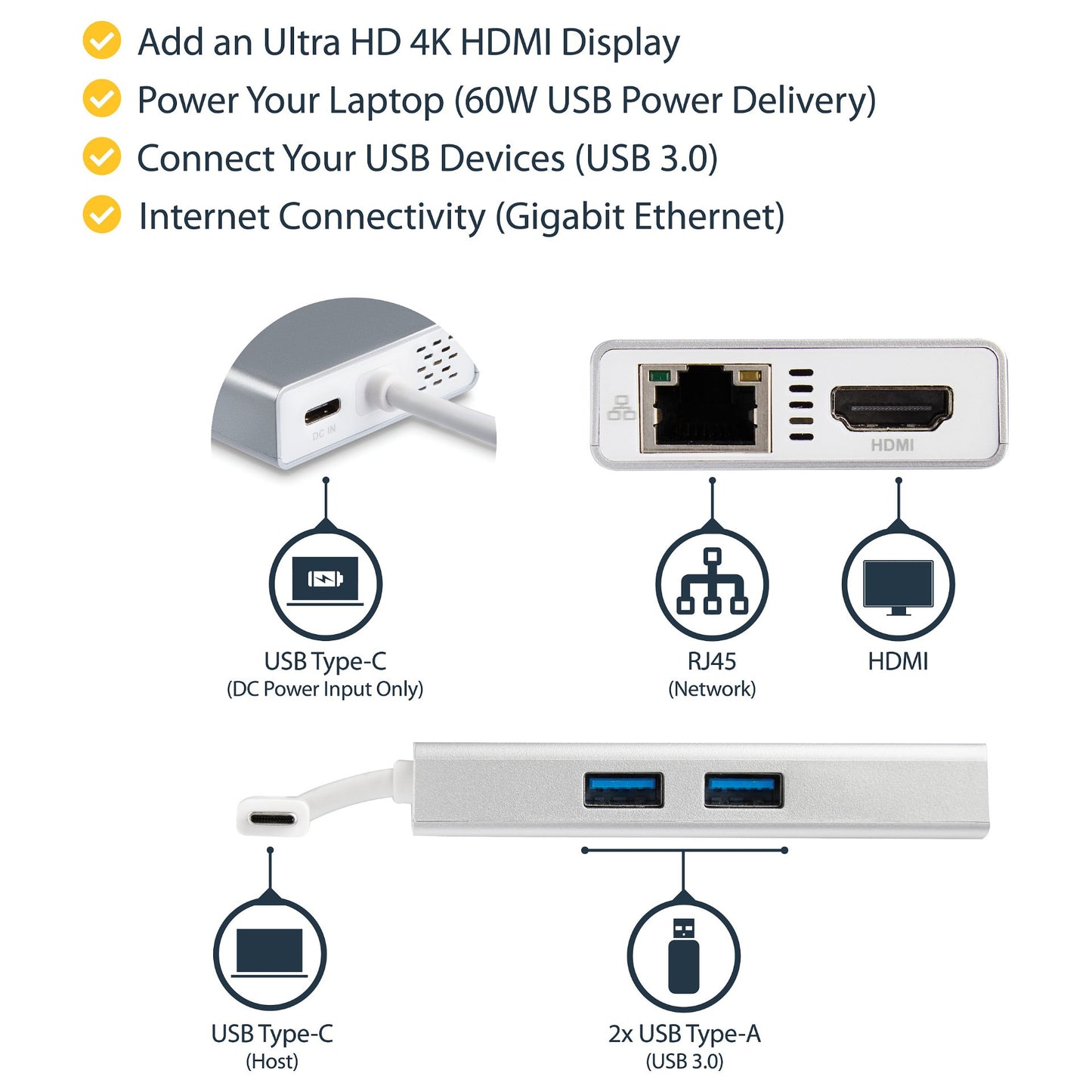 D StarTech USB-C ADAPTER MULTIPORT