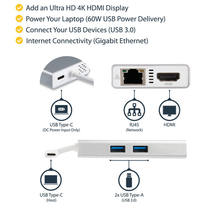 D StarTech USB-C ADAPTER MULTIPORT