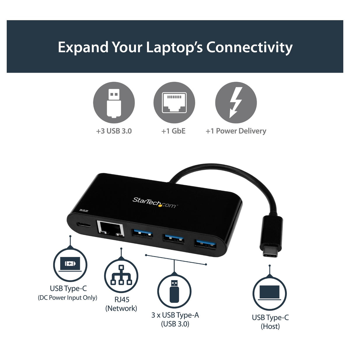 D StarTech USB-C ADAPTER TO ETHERNET