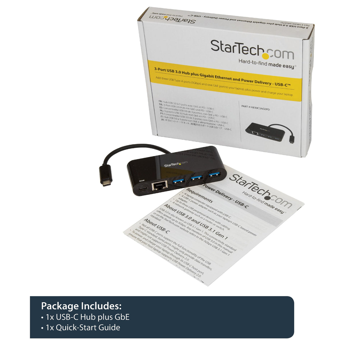 D StarTech USB-C ADAPTER TO ETHERNET