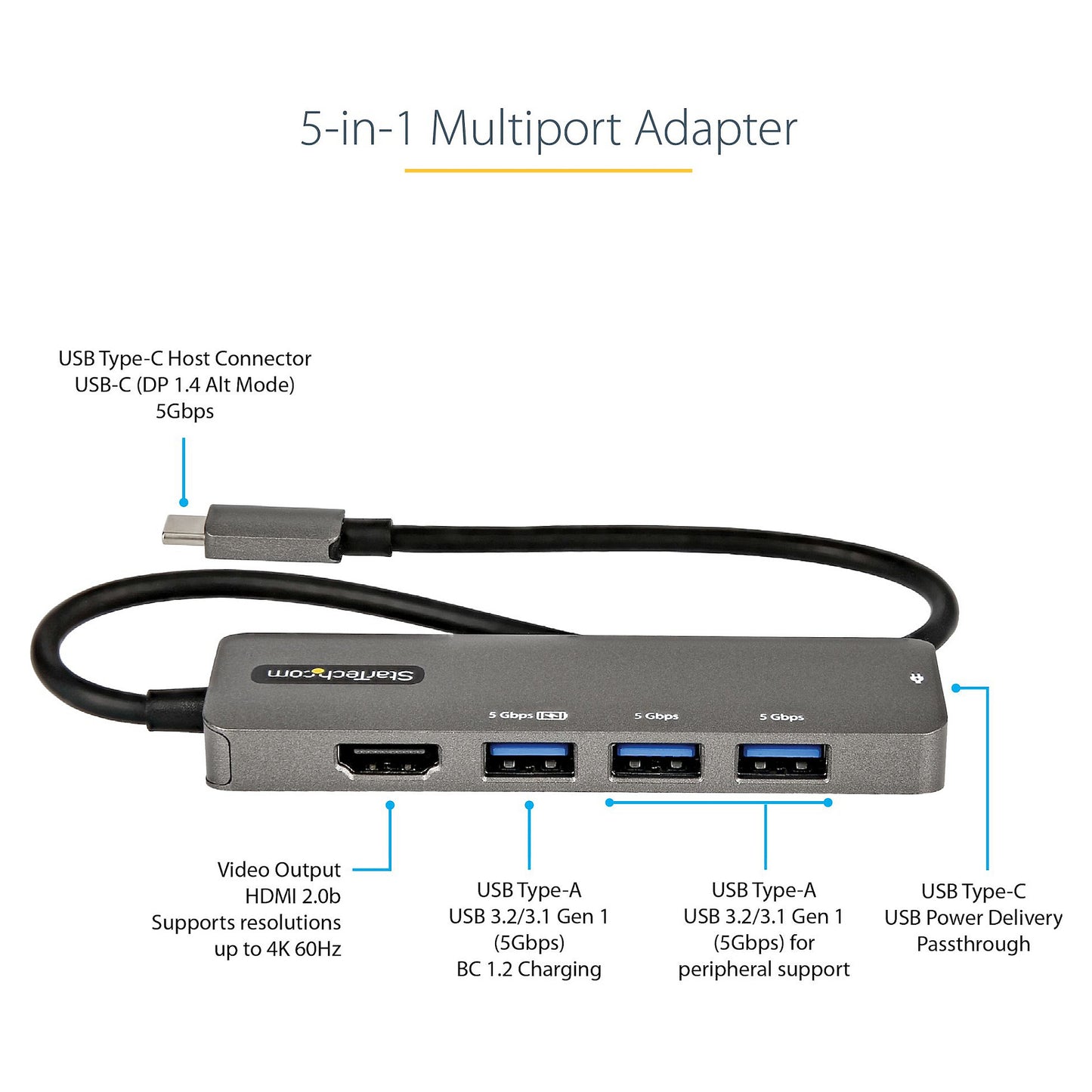 D StarTech USB-C MULTIPORT ADAPTER HDMI