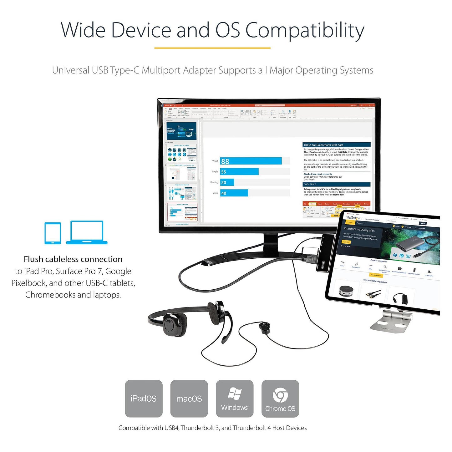 D StarTech USB C MULTIPORT ADAPTER 4K