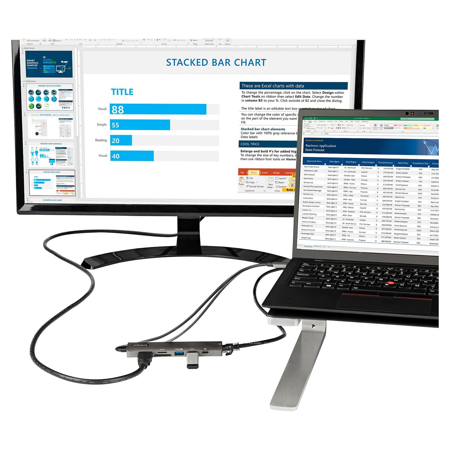 D StarTech StarTech USB-C 3.0 HDMI Docking 4.096 x 2.160 Pixel bei 60Hz