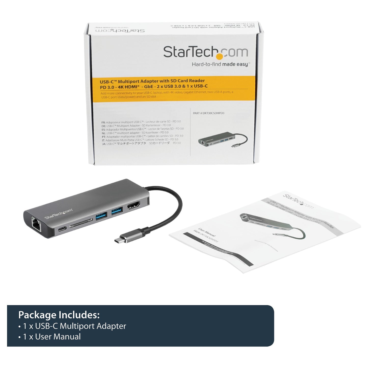 D StarTech USB C ADAPTER - HDMI - SD - PD
