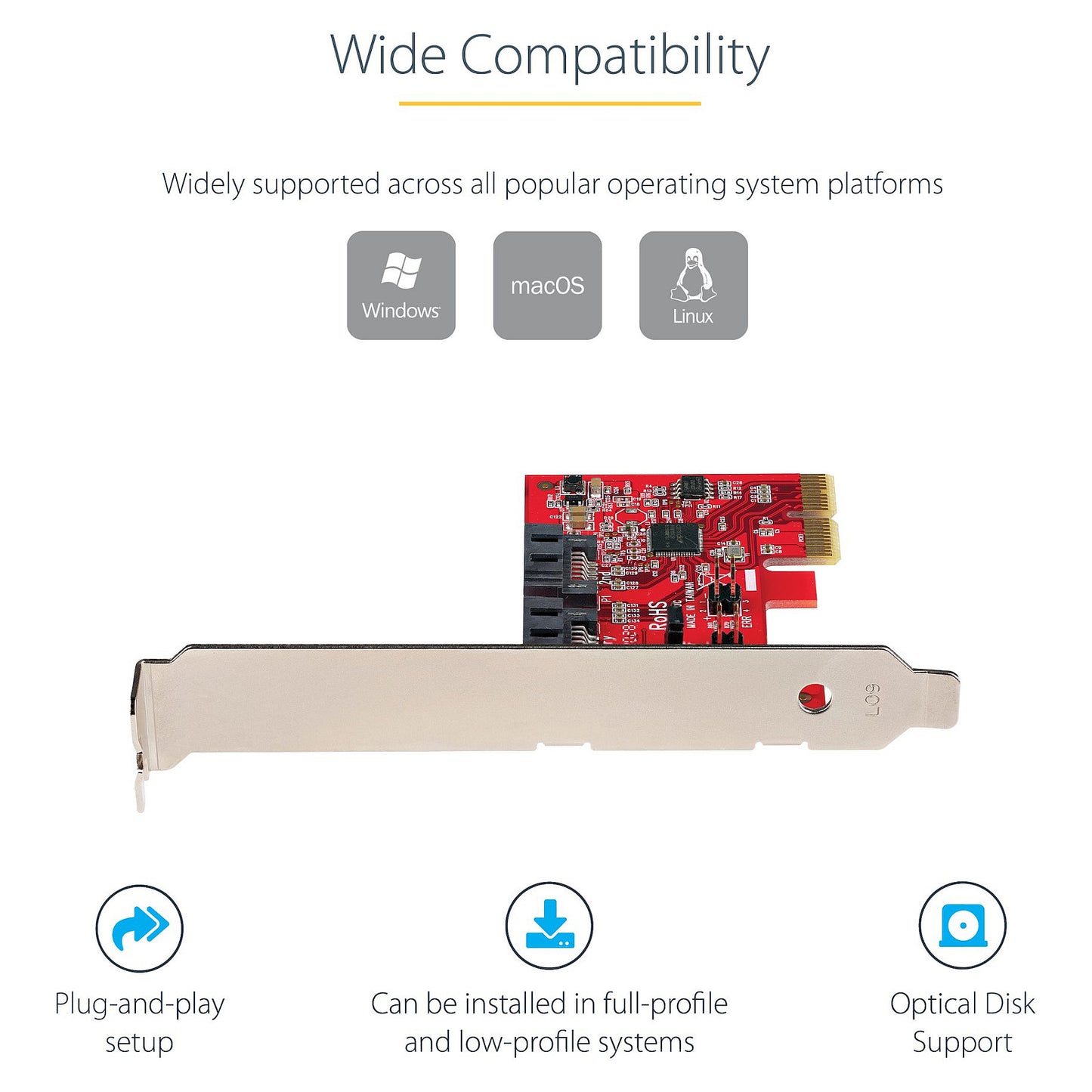 D StarTech SATA III RAID PCIE CARD 2PT