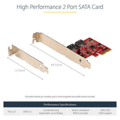 D StarTech SATA III RAID PCIE CARD 2PT