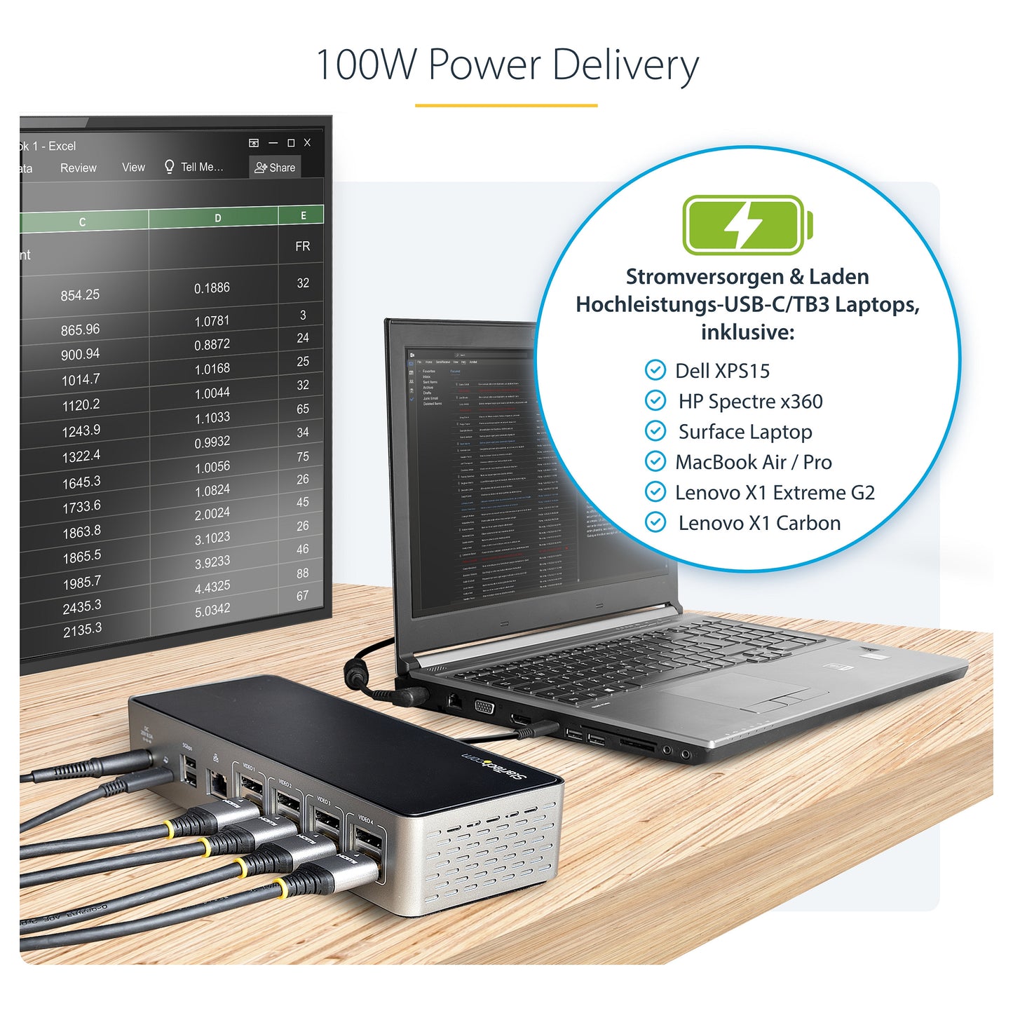 D StarTech QUAD MONITOR USB-C DOCK 4K60