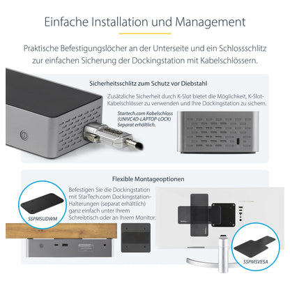 D StarTech QUAD MONITOR USB-C DOCK 4K60
