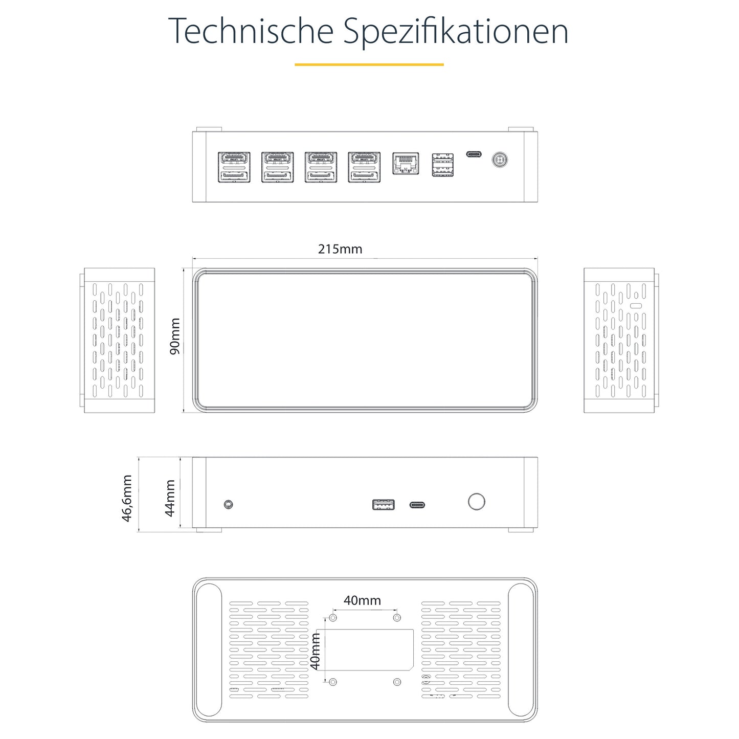 D StarTech QUAD MONITOR USB-C DOCK 4K60