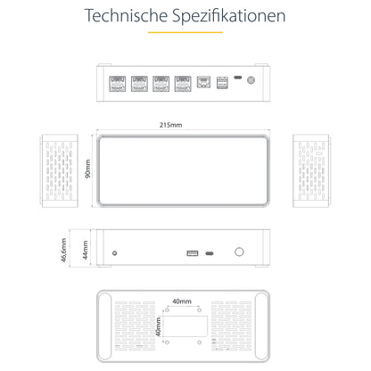 D StarTech QUAD MONITOR USB-C DOCK 4K60