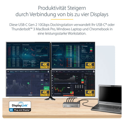 D StarTech QUAD MONITOR USB-C DOCK 4K60