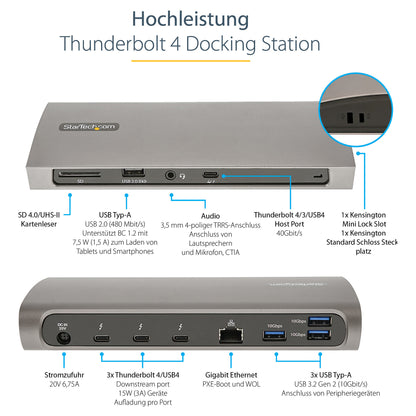 D StarTech THUNDERBOLT 4 DOCK 96W PD