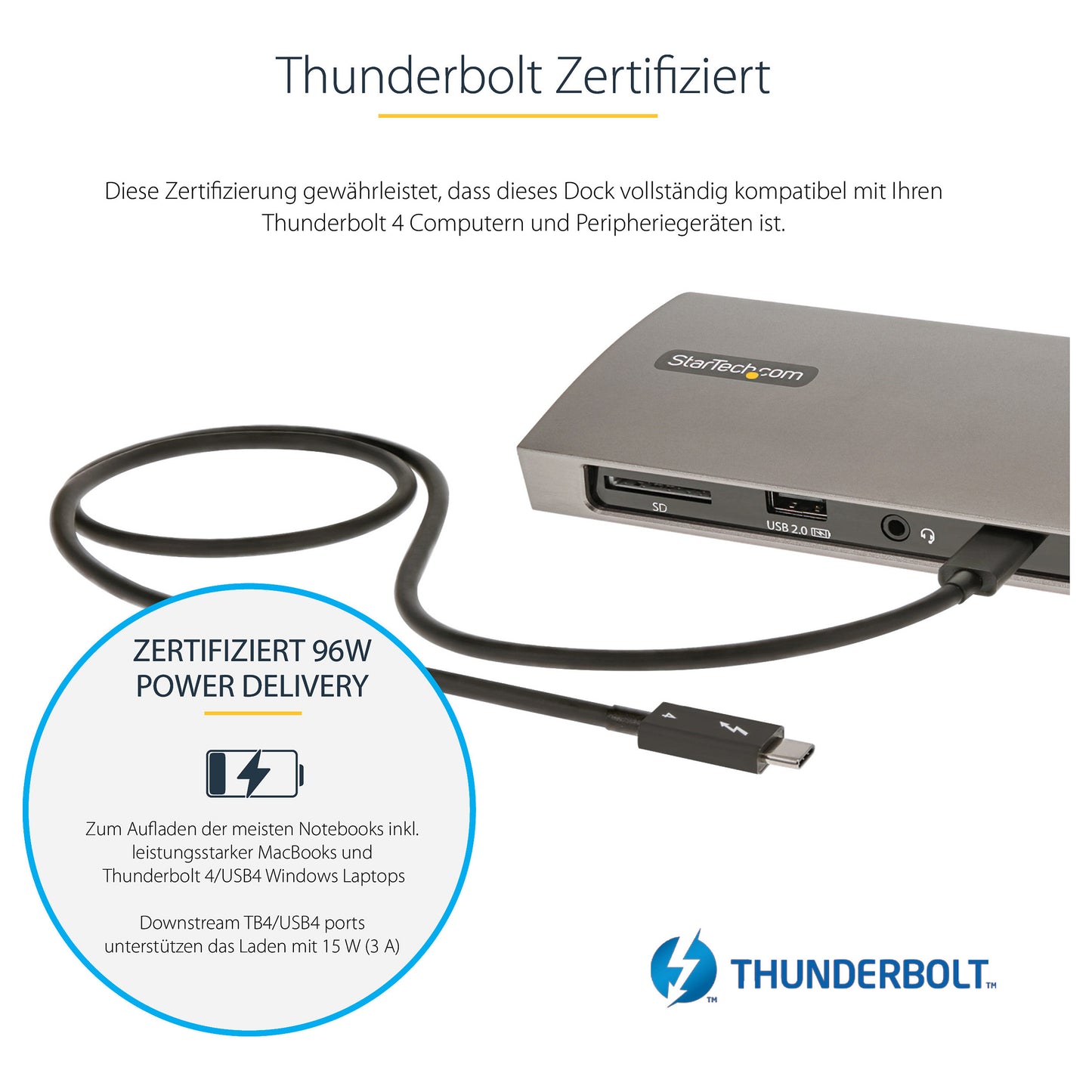 D StarTech THUNDERBOLT 4 DOCK 96W PD