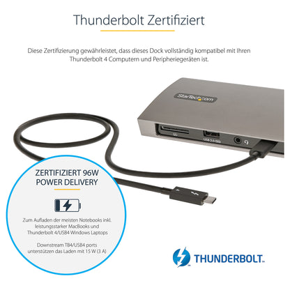 D StarTech THUNDERBOLT 4 DOCK 96W PD