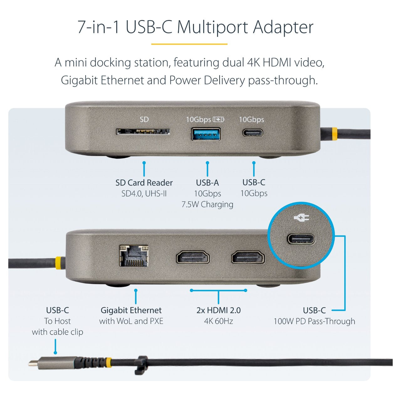 D StarTech USB C MULTIPORT ADAPTER
