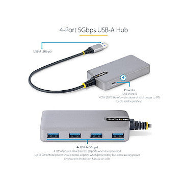 D StarTech 4-PORT USB HUB 5GBPS PORTABLE