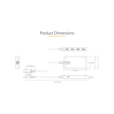 D StarTech 4-PORT USB HUB 5GBPS PORTABLE