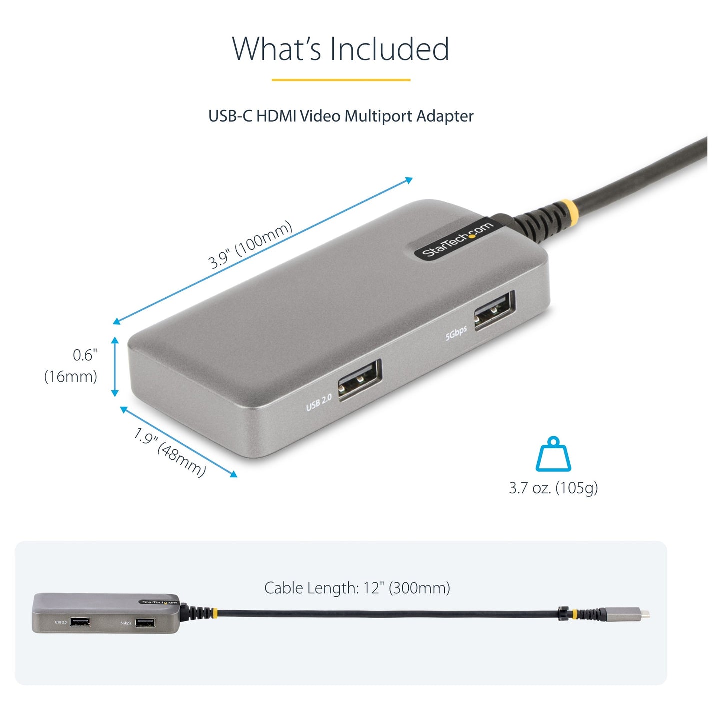 D StarTech USB-C MULTIPORT ADAPTER HDMI