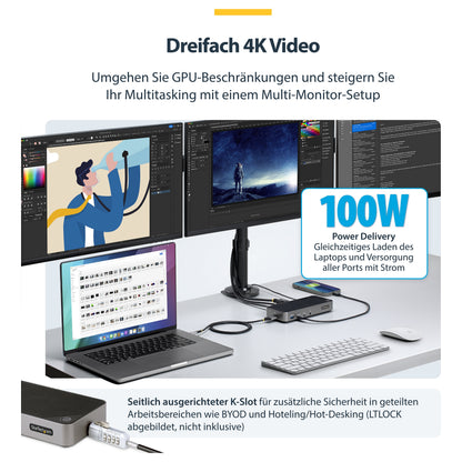 D StarTech TRIPLE MONITOR DOCKING STATION