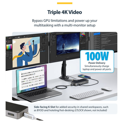 D StarTech TRIPLE MONITOR DOCKING STATION