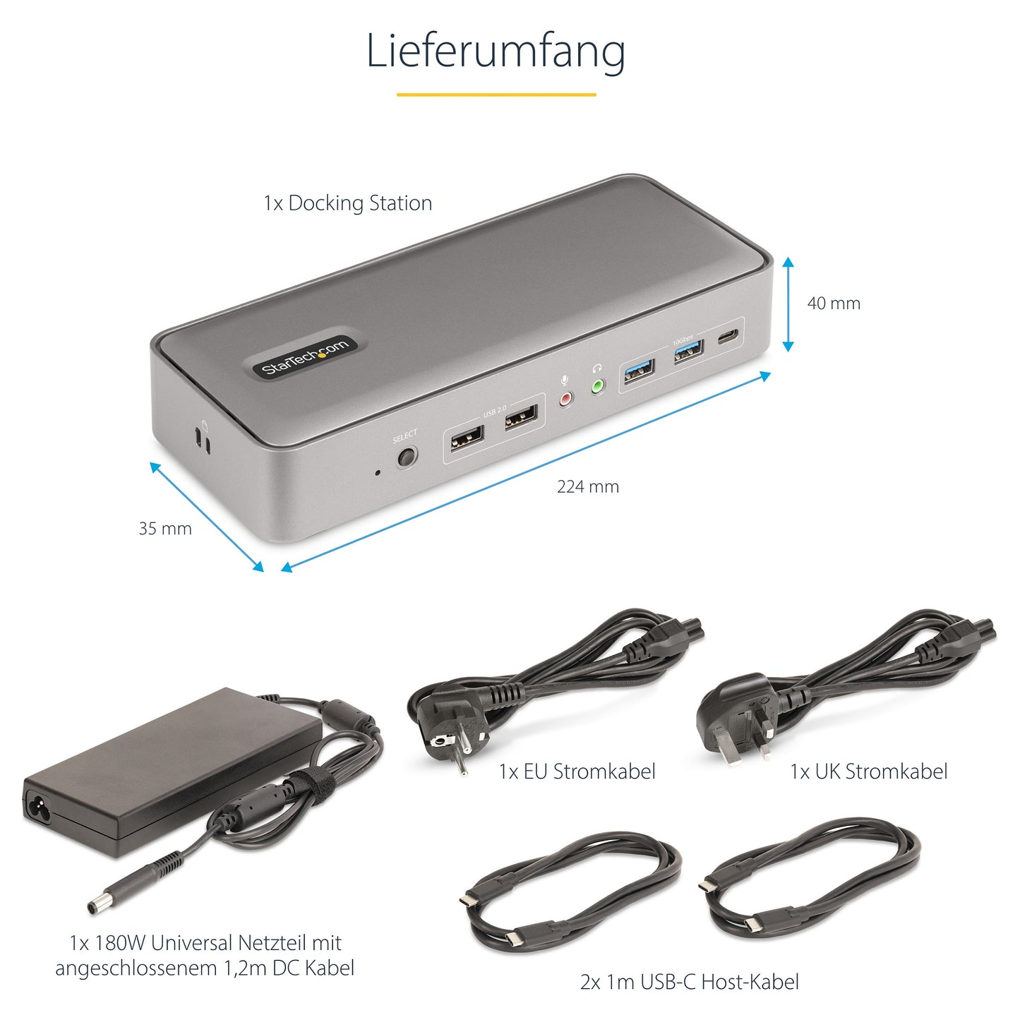 D StarTech 129UE-USBC-KVM-DOCK