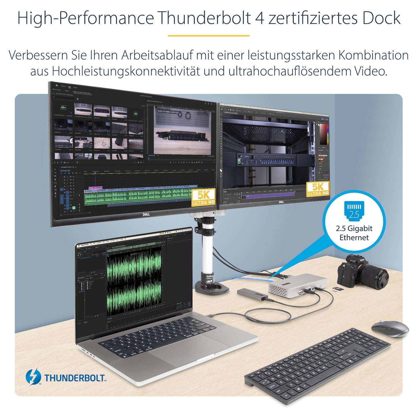 D StarTech THUNDERBOLT 4 DOCK 2X HDMI/DP