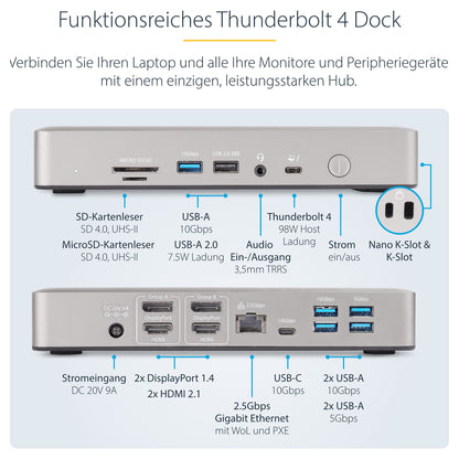 D StarTech THUNDERBOLT 4 DOCK 2X HDMI/DP