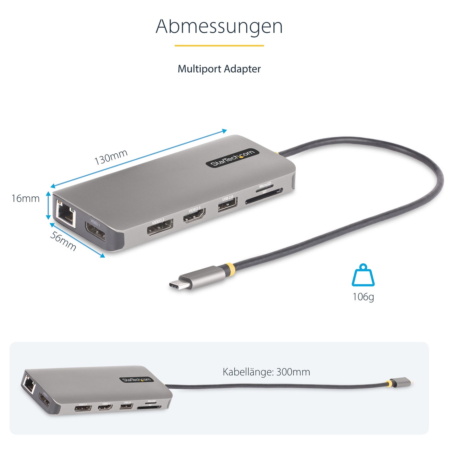 D StarTech USB-C MULTIMONITOR ADAPTER HDMI