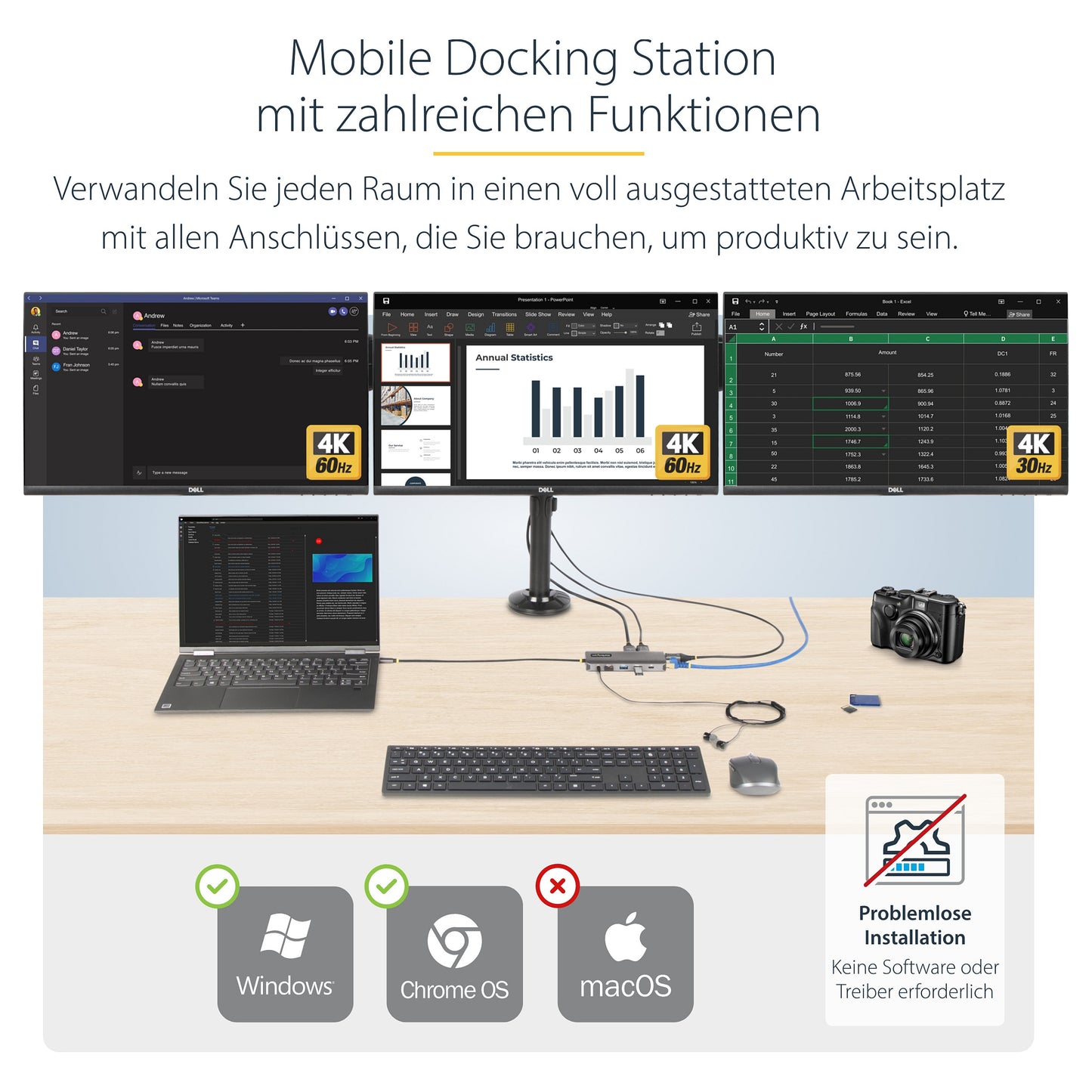 D StarTech USB-C MULTIMONITOR ADAPTER HDMI