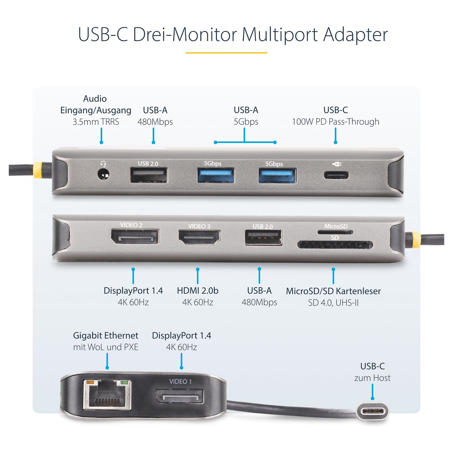 D StarTech USB-C MULTIMONITOR ADAPTER HDMI
