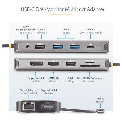 D StarTech USB-C MULTIMONITOR ADAPTER HDMI