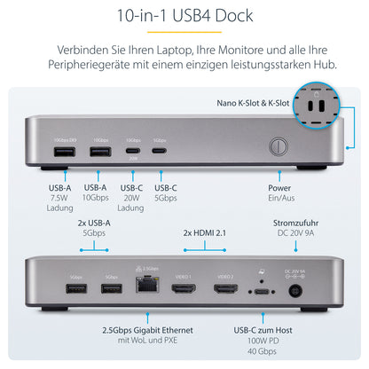 D StarTech USB4 DOCKING STATION DUAL 4K