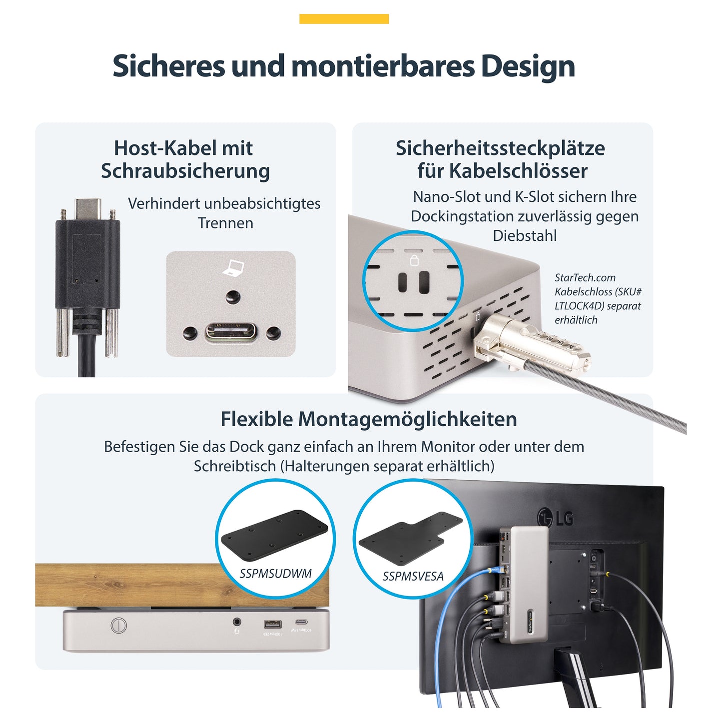 D StarTech 3X MONITOR USB4 DOCK 100W PD