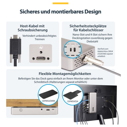 D StarTech 3X MONITOR USB4 DOCK 100W PD